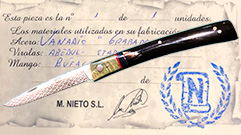NIETO AMIGO HANDMADE POCKET KNIFE WITH STABILIZED BUFFALO AND POPlar HANDLE